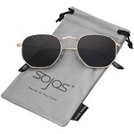 [아마존베스트]SOJOS Small Square Polarized Sunglasses for Men and Women Polygon Mirrored Lens SJ1072