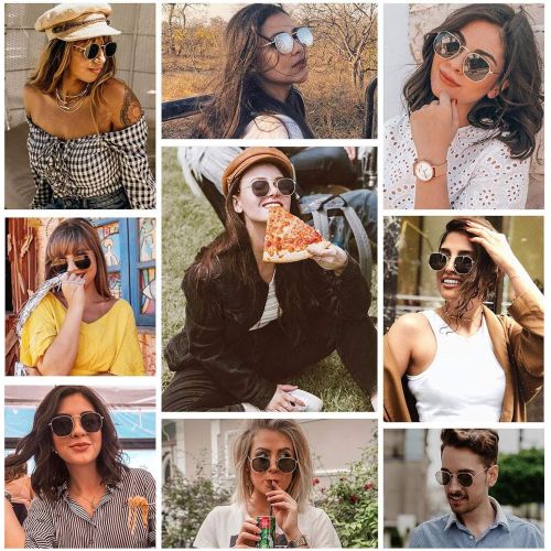  [아마존베스트]SOJOS Small Square Polarized Sunglasses for Men and Women Polygon Mirrored Lens SJ1072