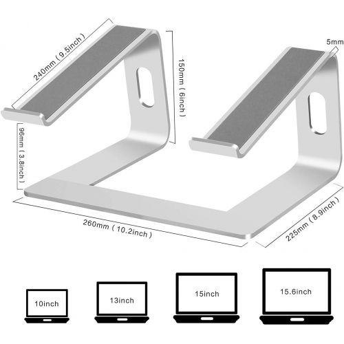  [아마존베스트]Soundance Aluminum Laptop Stand for Desk Compatible with Mac MacBook Pro Air Apple Notebook, Portable Holder Ergonomic Elevator Metal Riser for 10 to 15.6 inch PC Desktop Computer,