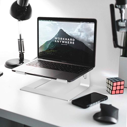  [아마존베스트]Soundance Aluminum Laptop Stand for Desk Compatible with Mac MacBook Pro Air Apple Notebook, Portable Holder Ergonomic Elevator Metal Riser for 10 to 15.6 inch PC Desktop Computer,