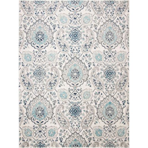  Visit the Safavieh Store Safavieh Madison Collection MAD600C Bohemian Chic Glam Paisley Area Rug, 8 x 10, Cream/Light Grey