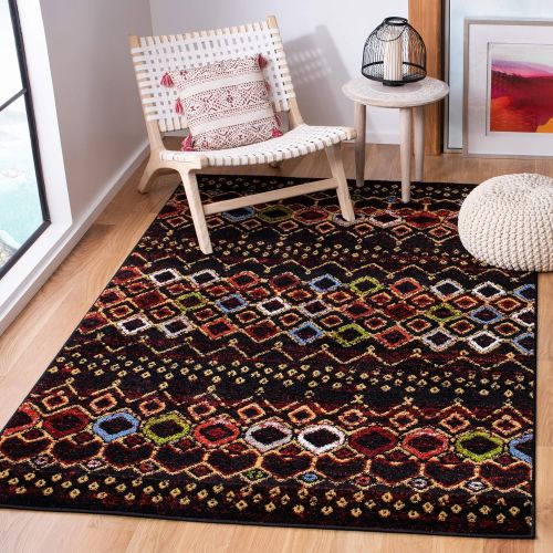  Visit the Safavieh Store Safavieh Amsterdam Collection AMS108P Area Rug, 11 x 15, Black/Multi