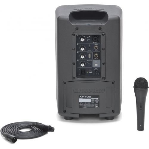  Samson Technologies Samson Expedition XP106 Rechargeable Portable PA System with Wired Handheld Microphone and Bluetooth
