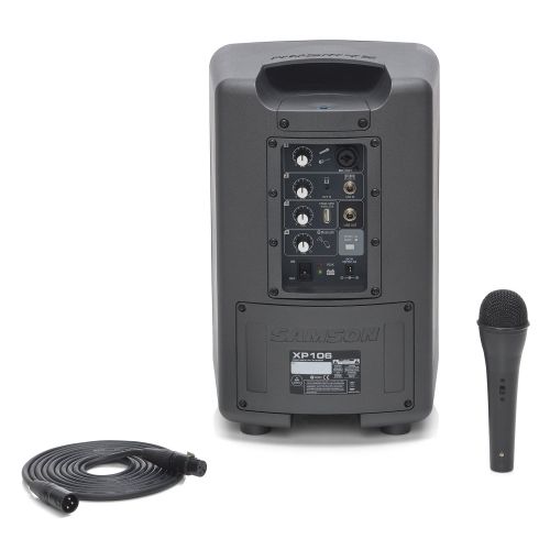  Samson Technologies Samson Expedition XP106 Rechargeable Portable PA System with Wired Handheld Microphone and Bluetooth