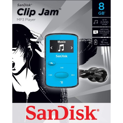 샌디스크 Visit the SanDisk Store SanDisk SDMX26-008G-G46B 8GB Clip Jam MP3 Player (Blue)