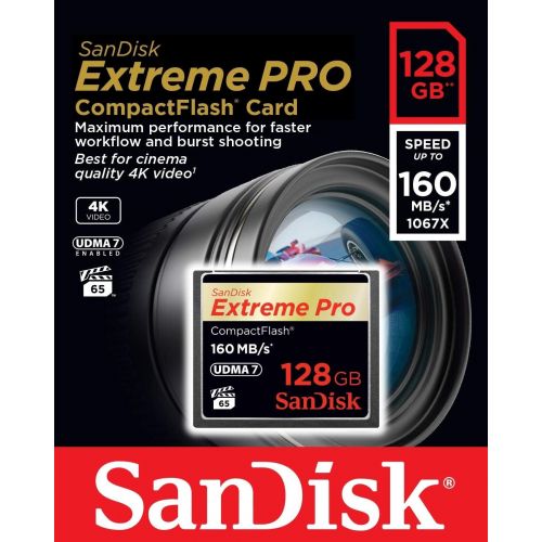 샌디스크 SanDisk Extreme PRO 128GB CompactFlash Memory Card UDMA 7 Speed Up To 160MBs- SDCFXPS-128G-X46