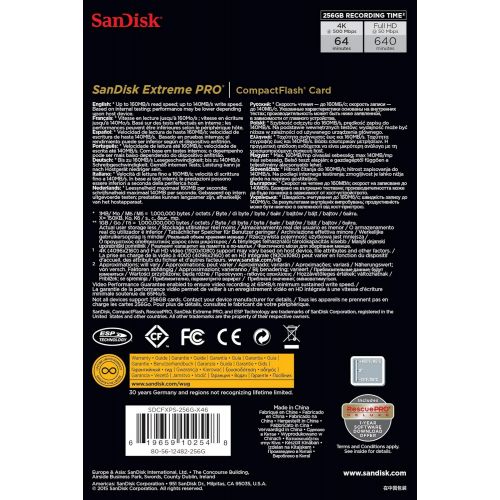 샌디스크 SanDisk Extreme PRO 128GB CompactFlash Memory Card UDMA 7 Speed Up To 160MBs- SDCFXPS-128G-X46