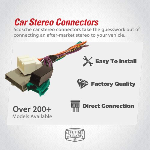  [아마존베스트]Scosche FD16B Wire Harness to Connect an Aftermarket Stereo Receiver for Select 1998-2009 Ford Vehicles