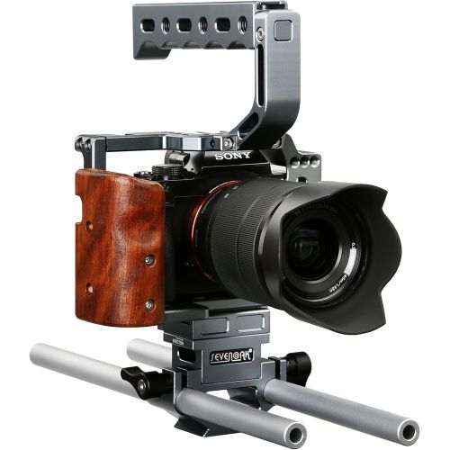  Sevenoak SK-A7C1 Pro Aluminum Cage with Top Handle, Shoe Mount and 15mm Rods - Custom Fit for Sony A7, A7S, ASR (Mark I)