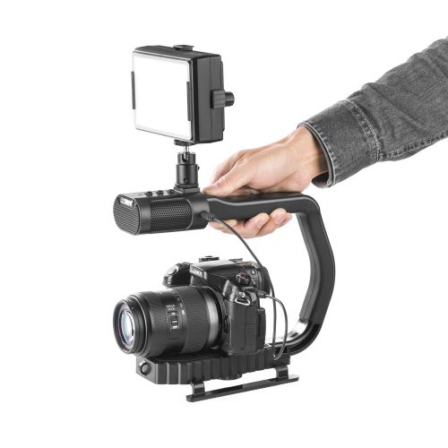  Sevenoak MicRig Handheld Stabilizer Handle Grip with Built-in Stereo Mic & SK-PL30 Video Led Lights for Skateboarding iPhone 8 8 plus 7 6 6s Smartphone GoPro Canon Nikon Sony RX0 D