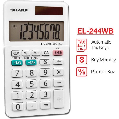  [아마존베스트]Sharp EL-244WB Business Calculator, White 2.125