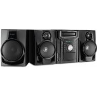 Sharp CD-BHS1050 350W 5-Disc Mini Shelf SpeakerSubwoofer System with Cassette and Bluetooth, AMFM Digital Tuner, USB Port for MP3 Playback, 350W RMS Power Output and 875W Peak Po
