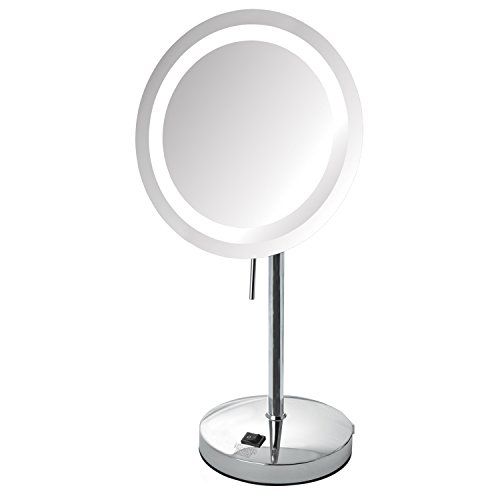  Visit the Sharper Image Store Sharper Image JRT950CL 8.5 Slimline Led Lighted Tabletop 8x Magnification Mirror, Chrome