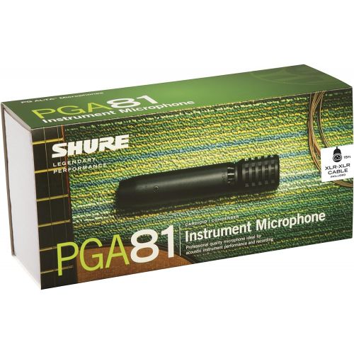 Shure PGA81-LC Cardioid Condenser Instrument Microphone with No Cable