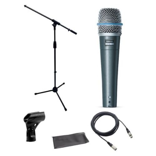  Shure Beta 57a Microphone Bundle with Mic Boom Stand and XLR Cable