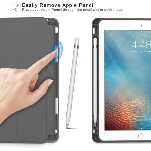  [아마존베스트]Soke New iPad 9.7 2018/2017 Case with Pencil Holder, Smart iPad Case Trifold Stand with Shockproof Soft TPU Back Cover and Auto Sleep/Wake Function for iPad 9.7 inch 5th/6th Genera