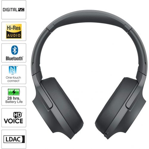 소니 Sony WH-H900N h.ear on 2 Wireless Over-Ear Noise Cancelling High Resolution Headphones (BlackGrey)