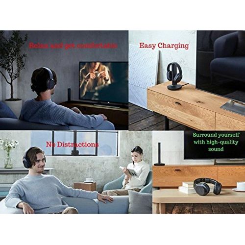 소니 Sony RF995RK Headphone & Cable Bundle  Wireless RF Headphones Feature 150-Foot Range, Noise Reduction, Volume Control, Voice Mode, 20-Hr Battery Life  6-ft 3.5mm Stereo2 RCA Plu