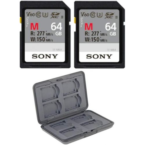 소니 Sony 64GB M Series UHS-II SDXC Memory Card (U3) 2-Pack with Versatile Memory Card Holder
