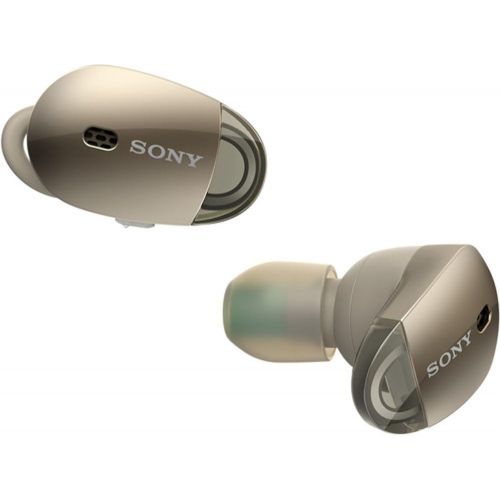 소니 Sony WF1000XNM1 Premium Noise Cancelling True Wireless Headphones, Gold Plus Hulu 25 Gift Card