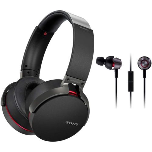 소니 Sony XB950B1 Extra Bass Wireless Headphones (Black) w MDR-XB510AS Extra Bass Sports In-Ear Headphones (Black)