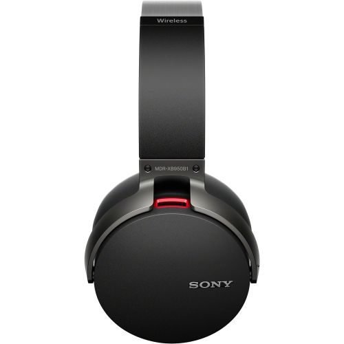 소니 Sony XB950B1 Extra Bass Wireless Headphones with App Control, Black wCase & 10ft. 3.5mm cable