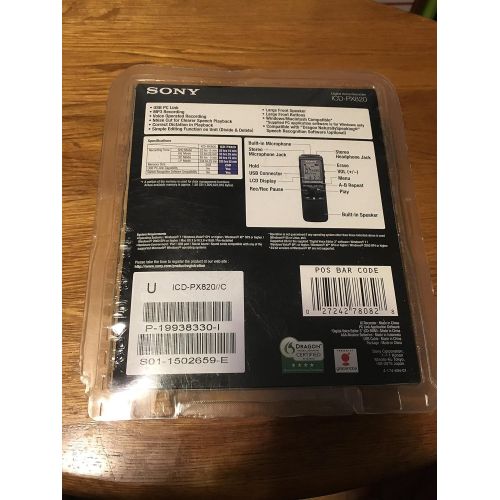 소니 Sony ICD-PX820 Digital Voice Recorder (Black)