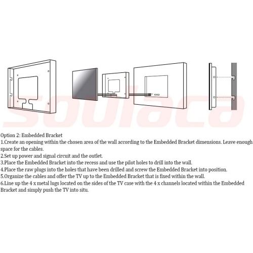  Soulaca 42 Frameless Black Color Waterproof TV Full HD Shower Waterproof LED Televison