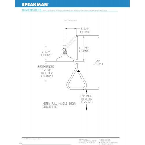  Visit the Speakman Store Speakman SE-220 Lifesaver Vertical Supply Emergency Shower, Yellow