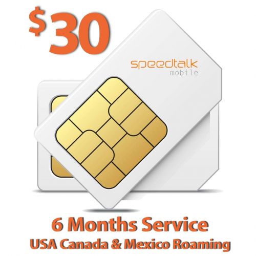  [아마존베스트]SpeedTalk Mobile $30 SIM Card for GSM GPS Tracking Kid Child Elderly Pet SmartWatch Car Tracker Devices Locators - 6 Months Service - USA Canada & Mexico Roaming