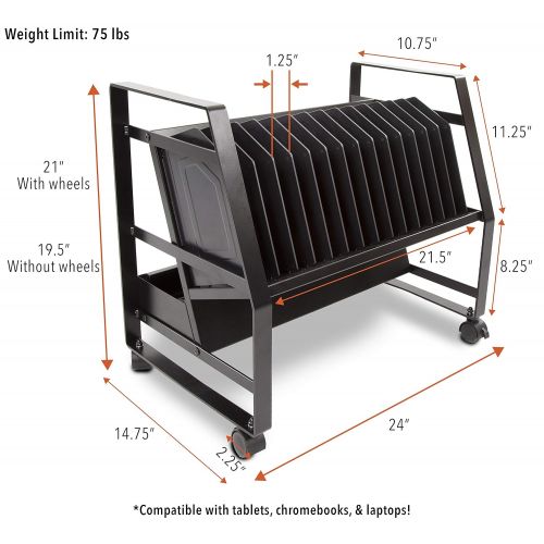  Visit the Stand Steady Store 14 Unit Open Charging Cart by Line Leader  Easily Sits on Desk or Roll Under Desk w/Removable Wheels  Compatible with Tablets, Chromebooks and More UL-Listed Power Strip w/Cord