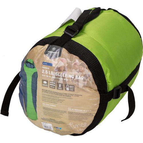  Stansport Trekker 2.5 Lb. Mummy Bag, 86 x 34 Wide - GreenCharcoal