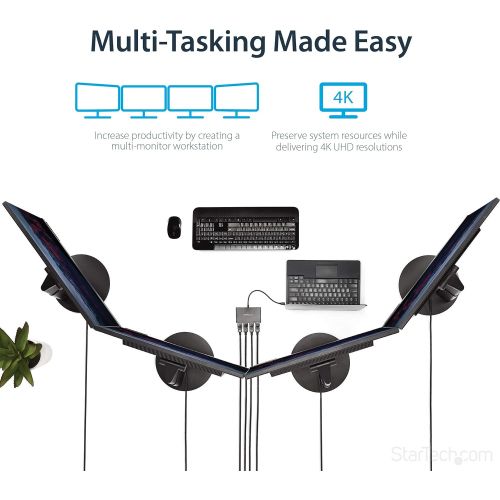  StarTech.com Mini DisplayPort to DisplayPort Multi Monitor Splitter - 4-Port MST Hub - mDP 1.2 to 4x DP MST Hub