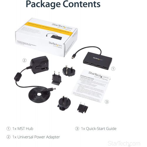  StarTech.com Mini DisplayPort to DisplayPort Multi Monitor Splitter - 4-Port MST Hub - mDP 1.2 to 4x DP MST Hub