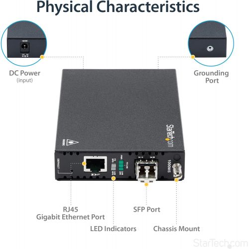  StarTech Fiber Media Converter Gigabit 1000Mbps MM Fibre LC 550m