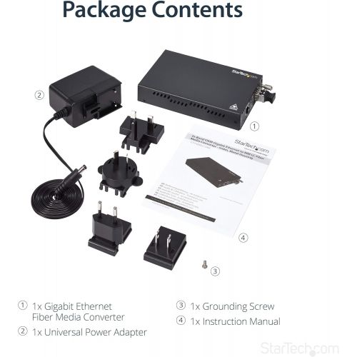  StarTech Fiber Media Converter Gigabit 1000Mbps MM Fibre LC 550m