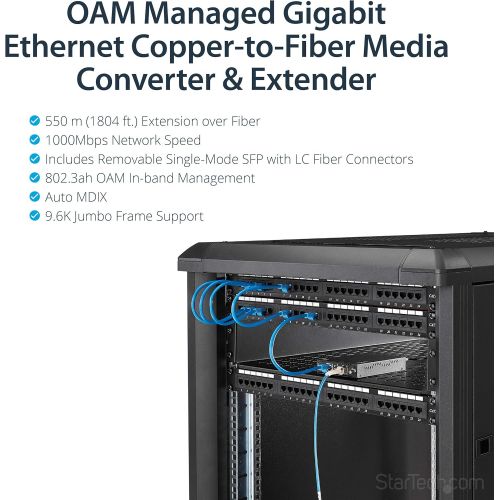  StarTech Fiber Media Converter Gigabit 1000Mbps MM Fibre LC 550m