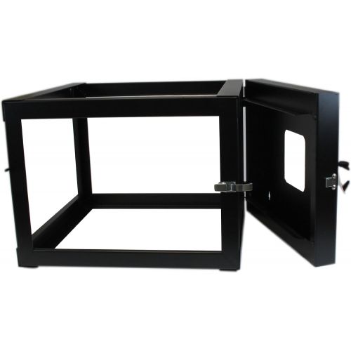  StarTech.com 6U 22-Inch Hinged Open Frame Rack Cabinet Wallmount Server Rack Components RK619WALLOH, Black