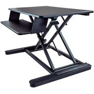 StarTech Sit Stand Desk - 35 Work Surface - Supports Two 24 Monitors - Standing Desk - Adjustable Desk Riser - Stand Up Desk