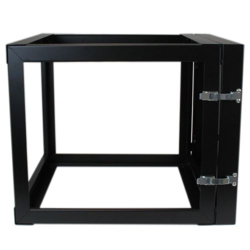  StarTech.com 8U 22-Inch Hinged Open Frame Rack Cabinet Wallmount Server Rack Components RK819WALLOH, Black