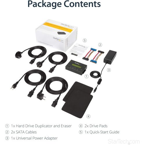  StarTech 1:1 Standalone Hard Drive Duplicator and Eraser for 2.5in  3.5in SATA & SAS Drives - HDDSSD Cloner & Eraser for SATASAS