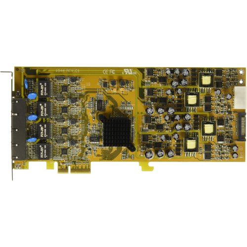  StarTech.com 4 Port Gigabit Power over Ethernet PCIe Network Card - PSE  PoE PCI Express NIC - Quad Port NIC - PoE Card