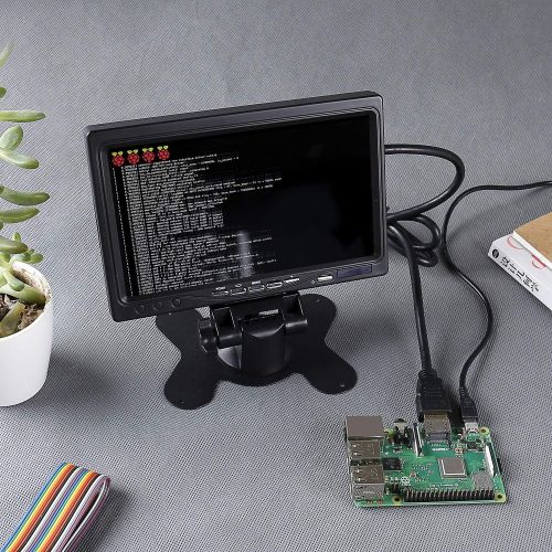  [아마존베스트]SunFounder 7 Inch HD TFT LCD Screen Monitor HDMI - 1024x600 Display AV VGA Input Built in Speaker for Raspberry Pi 3 Model B+ 3B CCTV Computer PC Dvr Car