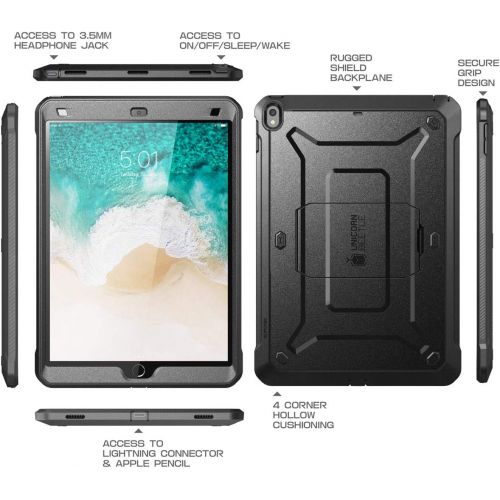  [아마존베스트]SupCase SUPCASE [Unicorn Beetle PRO] Case for iPad Air 3 (2019) and iPad Pro 10.5 (2017), Heavy Duty with Built-in Screen Protector Full-body Rugged Protective Case (Black)