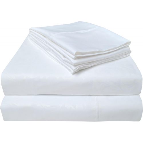  Visit the Superior Store Wrinkle Resistant 3000 Series Ivy Embossed Bed Sheet Set with Bonus Pillowcase Set, California King, White