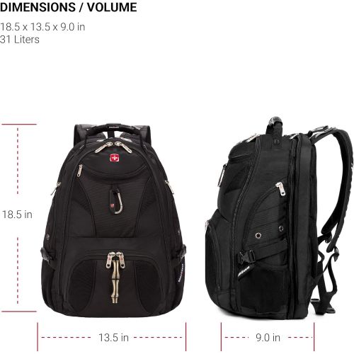  [아마존베스트]Swiss Gear SwissGear 1900 Scansmart TSA Laptop Backpack - Black