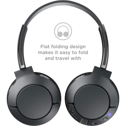  Visit the TCL Store TCL MTRO200BT Wireless On-Ear Headphones Super Light Weight Headphones with 32mm Drivers for Huge Bass and 20 Hour Playtime  Shadow Black