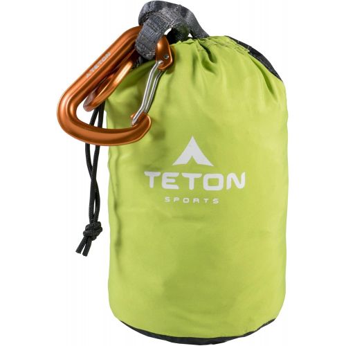  TETON Sports Teton Sports Firefly Hammock with Climbing-Rated Carabiners - Lightweight Portable Hammock; More Comfortable Than Parachute Nylon; Hammock for Backpacking, Camping, Travel, Beach,