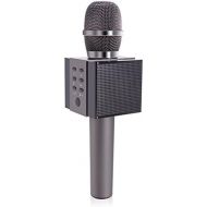 TOSING 【Latest Models】Tosing 008 Portable Wireless Karaoke Microphones Bluetooth Speaker 2 in 1 Mini Home KTV Playing and Singing Machine for iPhoneAndroid SmartphoneTablet（Black）