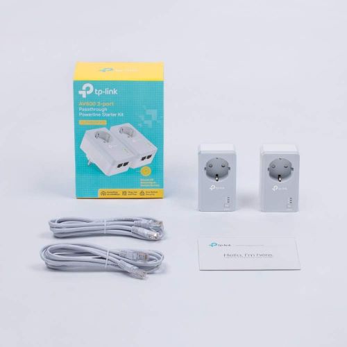  [아마존 핫딜] [아마존핫딜]TP-Link TL-PA4020P KIT Powerline Passthrough Adapter (600Mbps(4-Ports) Steckdose Powerline, 2x10/100Mbit/s-Ethernet-Port, energiesparend, kompatibel zu allen gangigen Powerline Ada